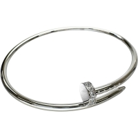 【CARTIER/カルティエ】 ジュストアンクル スモールモデル 現行モデル ダイヤモンド 0.18(20石)ct ブレスレット K18WGホワイトゴールド 18金 9.1g B6084017  #16 レディース【中古】【真子質店】【BL】【MoYMox】