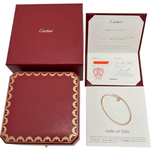 【CARTIER/カルティエ】 ジュストアンクル スモールモデル 現行モデル ダイヤモンド 0.18(20石)ct ブレスレット K18WGホワイトゴールド 18金 9.1g B6084017  #16 レディース【中古】【真子質店】【BL】【MoYMox】