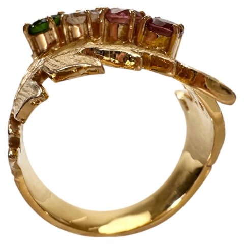 15号 【AKコレクション】  マルチ石 リング・指輪 K18ゴールド 18金 9.8g レディース【中古】【真子質店】【NN】【IYMiMa】