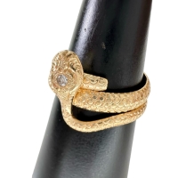 14号 スネーク/蛇  ダイヤモンド リング・指輪 K18ゴールド 18金 7.4g レディース【中古】【真子質店】【NN】【IIMox】