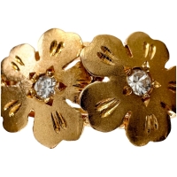 13号 桜モチーフ ダイヤモンド リング・指輪 K18ゴールド 18金 2.6g レディース【中古】【真子質店】【NN】【Dxx】